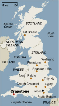 Not-so-famous place names in the UK.