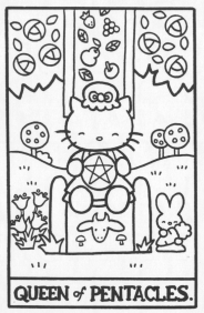 Hello Kitty Tarot - Queen of Pentacles