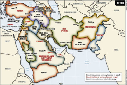 A hypothetically redrawn Middle East